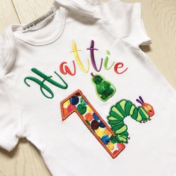 The very hungry caterpillar personalised baby onesie vest 