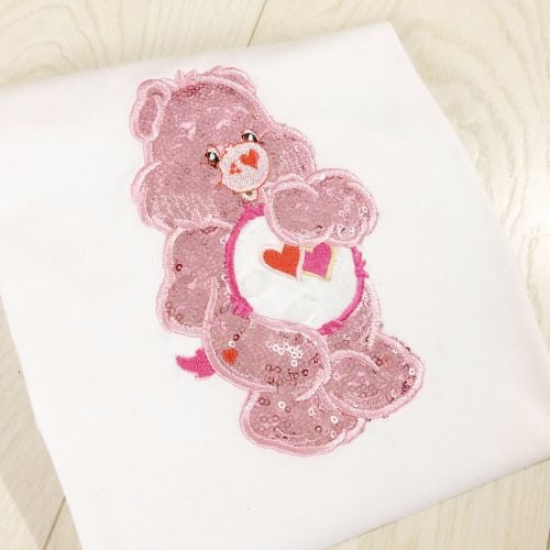 Care Bear Glitter Bear personalised embroidered children's T shirt