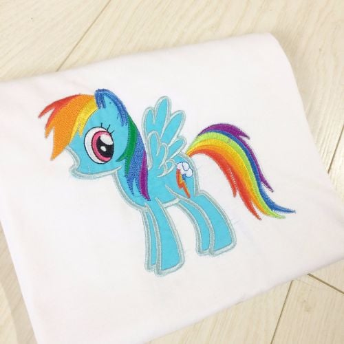 Rainbow Dash My Little Pony personalised embroidered children's T shirt