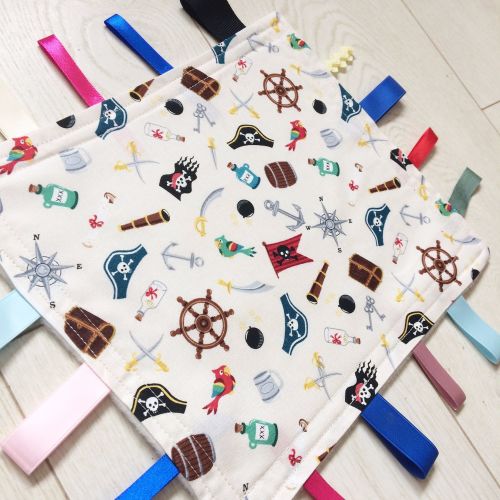 Pirate nautical baby taggy blanket