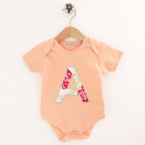 Personalised applique baby onesie vest