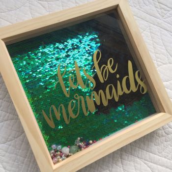 Mermaid sequins treasure box wall art 