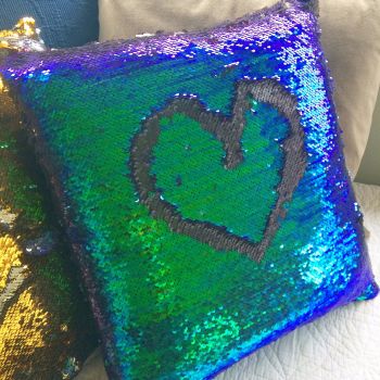 Reversable mermaid sequin cushion