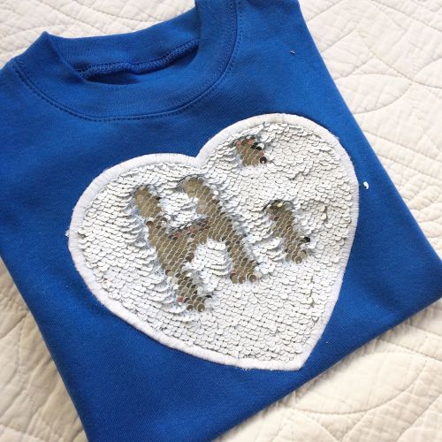 Reversable mermaid sequin childrens T shirt white and silver