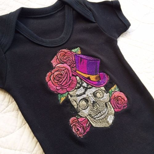 Skeleton steampunk gothic baby onesie vest