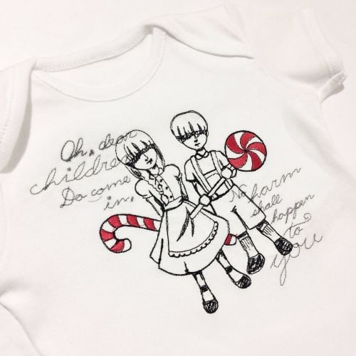 Dark fairytale Hansel and Gretel steampunk gothic baby onesie vest
