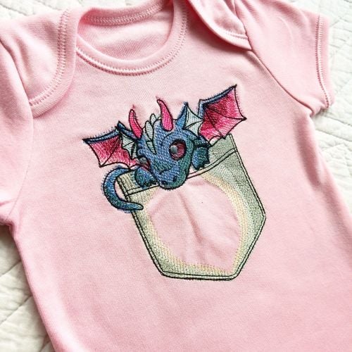 Dragon in my pocket steampunk gothic baby onesie vest set