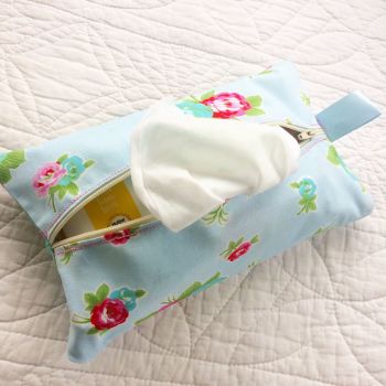 Vintage floral rose wet wipe bag 