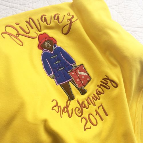 Personalised Paddington bear cotton knit baby blanket