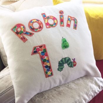 Personalised The very hungry caterpillar cushion