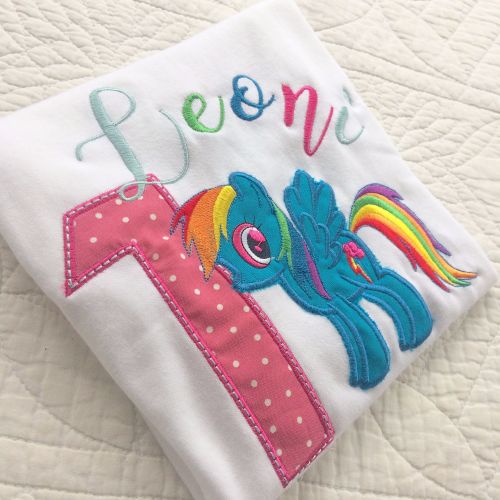 Rainbow Dash My Little Pony personalised embroidered children's T shirt