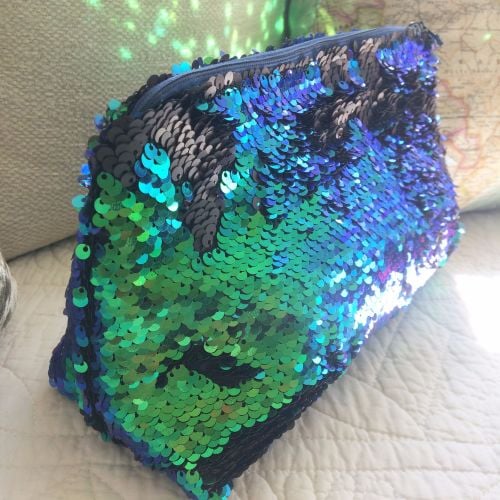 Mermaid sequin clutch bag wash bag