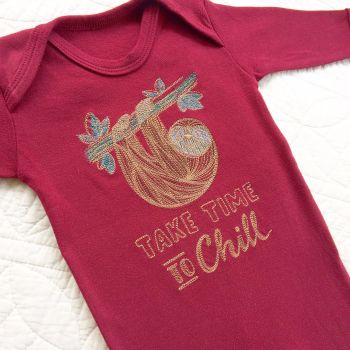Take time to chill Sloth babygrow sleepsuit  