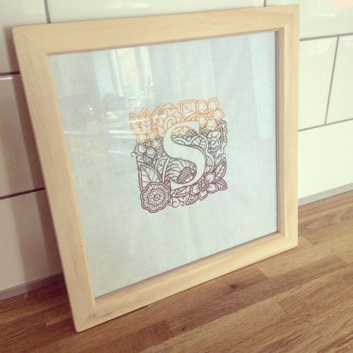 Personalised embroidered light box frame