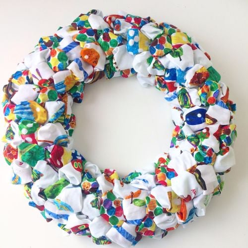 The very hungry caterpillar cotton pom pom wreath