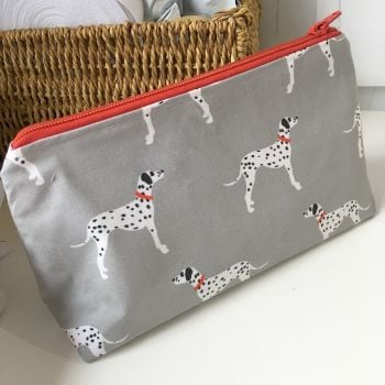 Dalmatian zip up make up bag pencil case 