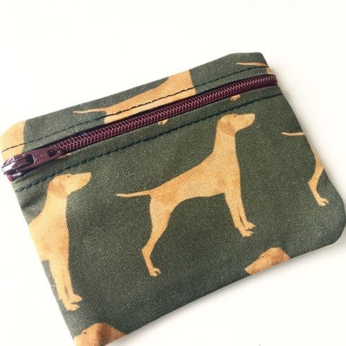 Hungarian Vizsla zip up coin purse and pill pouch