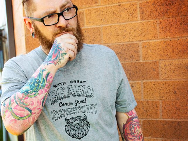 With great beard comes great responsibilty fathers day T shirt 