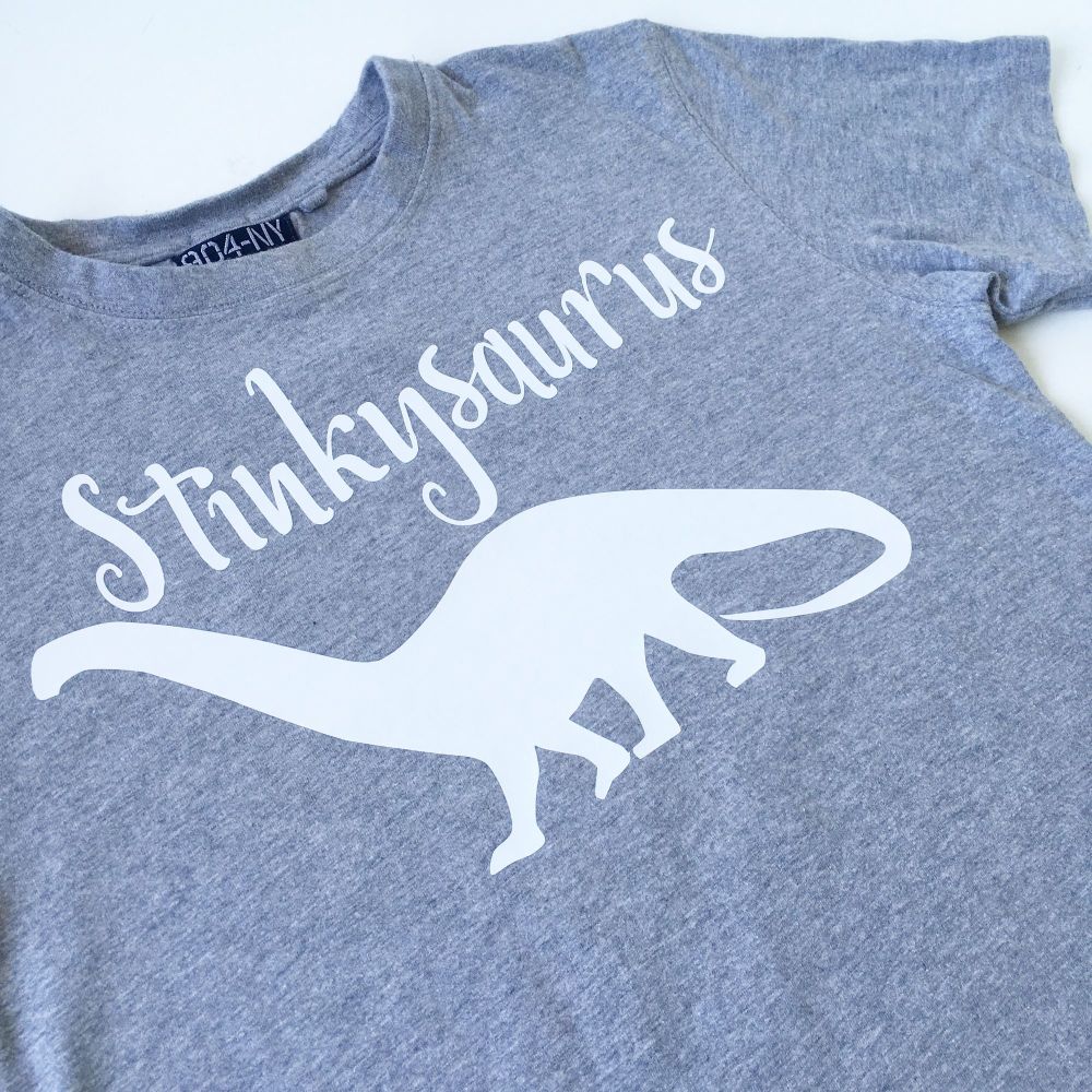 Stinkysaurus children's dinosaur T shirt 