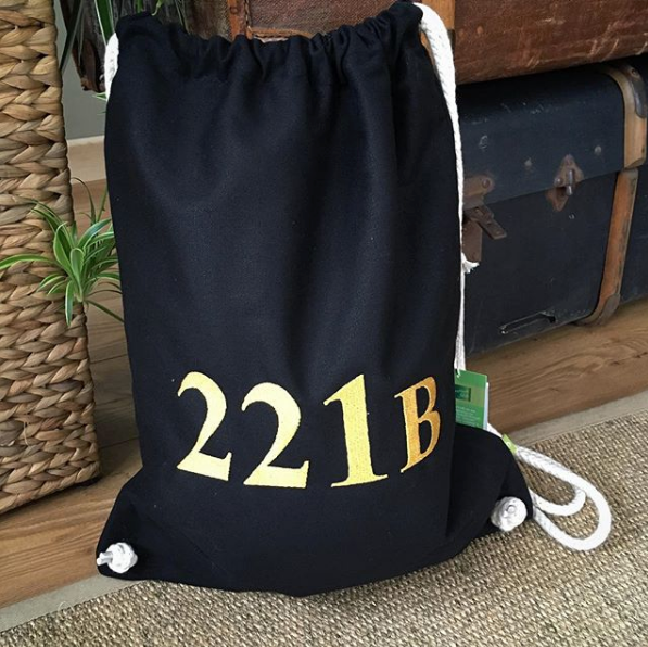 Sherlock Holmes 221B drawstring bag
