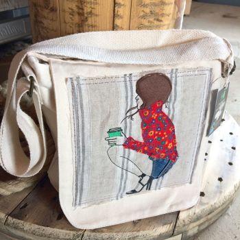 Coffee girl organic fair trade messenger bag 