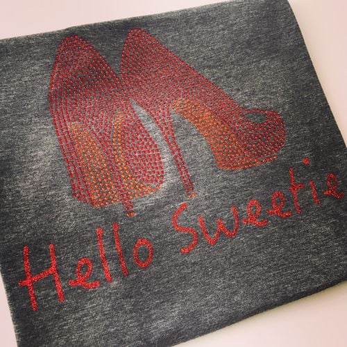Dr Who Rhinestone Hello Sweetie adults T shirt