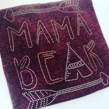 Rhinestone mamma bear adults T shirt 