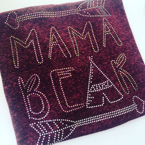 Rhinestone mamma bear for Sarah adults T shirt