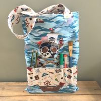 Pirate Nautical  colouring book tote bag book bag