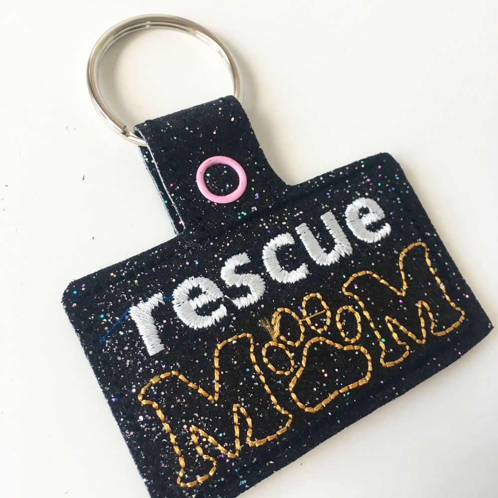 Rescue dog mum key ring key fob