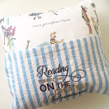 Charlie & The Chocolate factory  reading pillow cushion 2
