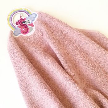 Unicorn hand towel topper Can be personalised