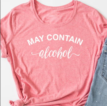 May contain alcohol adults parenting T shirt by Jellibabies