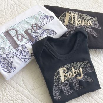 Baby bear papa bear and mama bear new baby gift set by Jellibabies