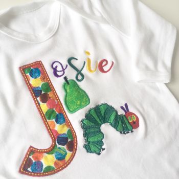 The very hungry caterpillar personalised babygrow