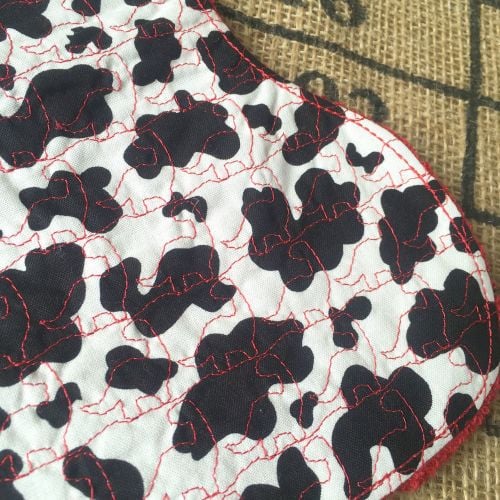 Dinosaur embroidered cow print Baby burp cloth shoulder cloth