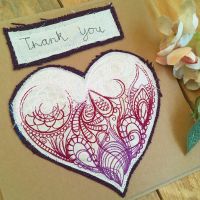  Custom made embroidered Thank You greetings card