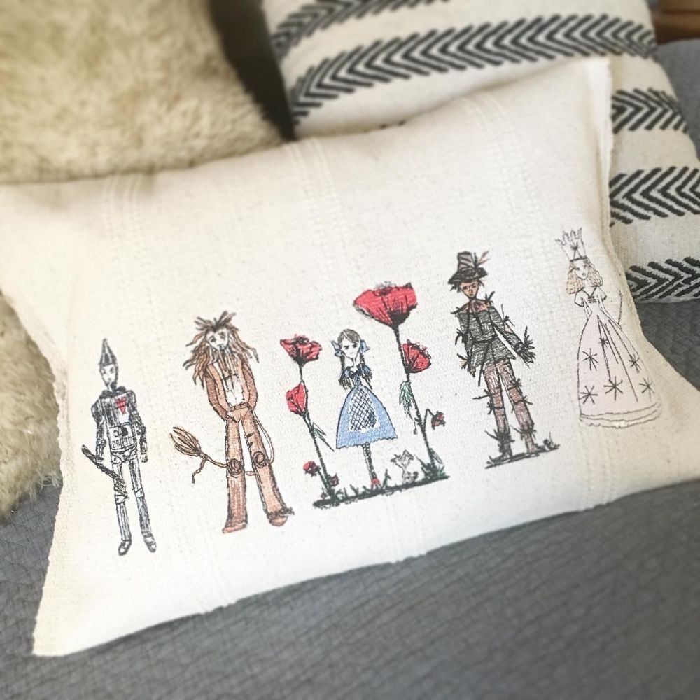 Embroidered Wizard of oz cushion 