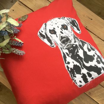 Spotty Dalmatian embroidered and applique cushion 