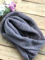 Knitted grey & pink shimmer  infinity scarf 