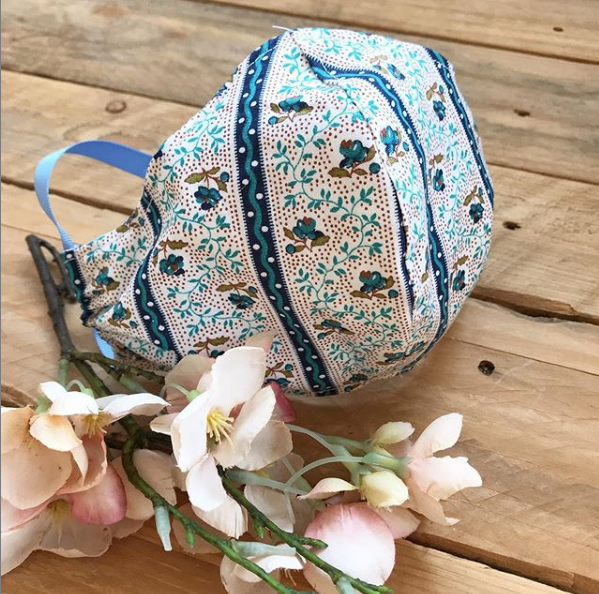 blue and white floral print