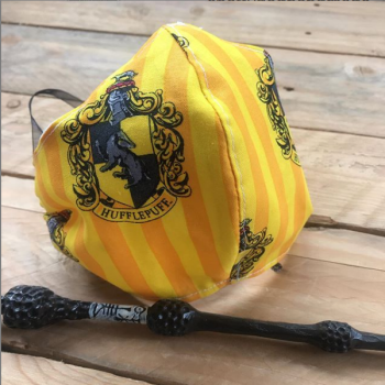 Harry Potter Hufflepuff cotton Face mask with filter pocket