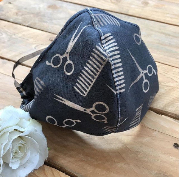 Hairdressers cotton Face mask with filter pocket