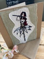 Musical Fairy embroidered greetings card