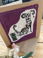  Custom made embroidered Shoe Fairy greetings card