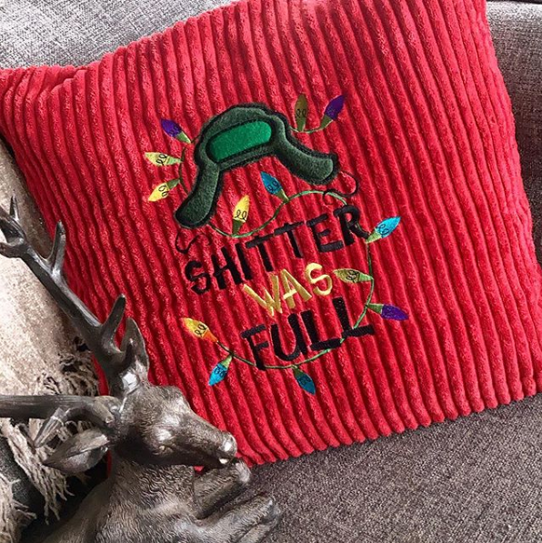 Embroidered Shitters Full christmas  cushion cover