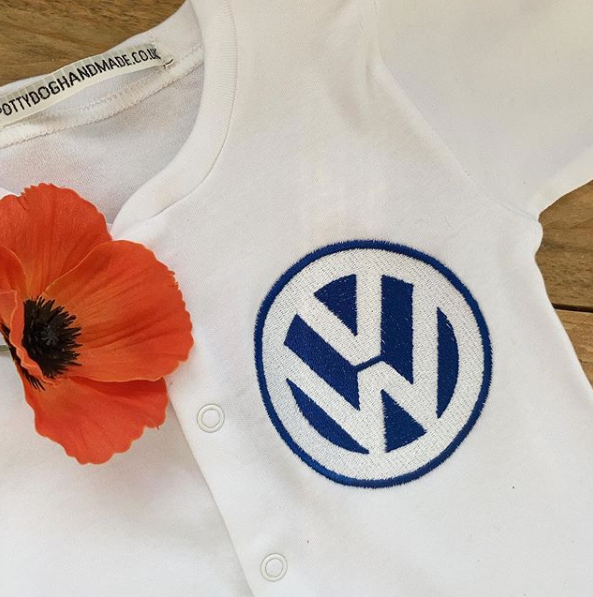 Car logo VW  baby grow sleepsuit