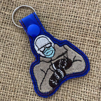 Bernie's mittens  key ring snap tab key fob