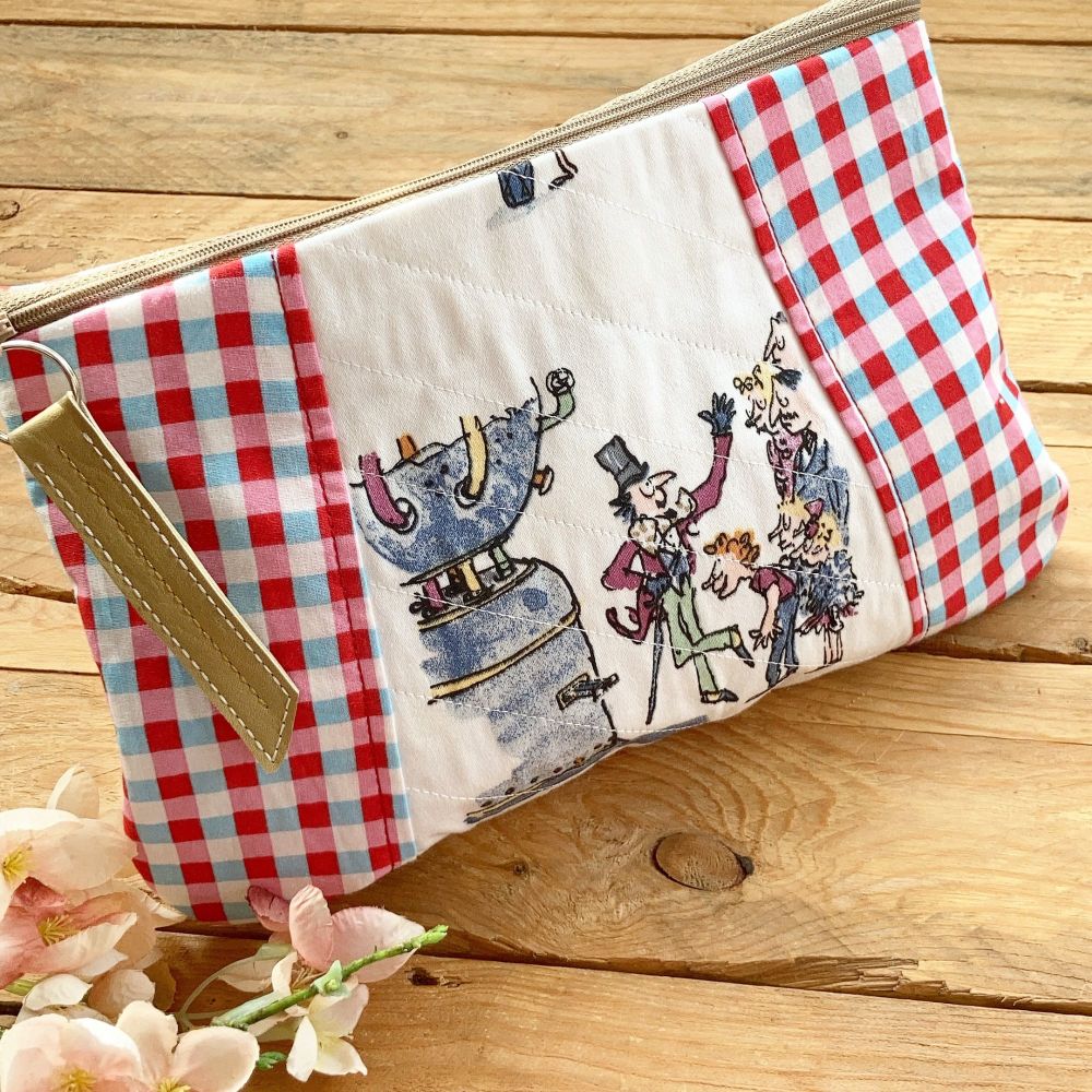 Charlie and the chocolate factory  fabric zip bag clutch bag 