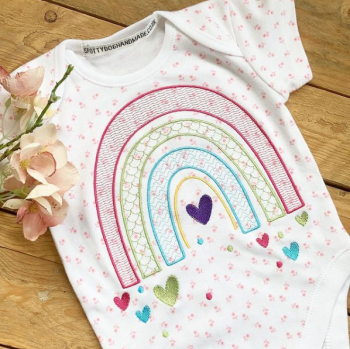 Embroidered rainbow baby onesie vest 